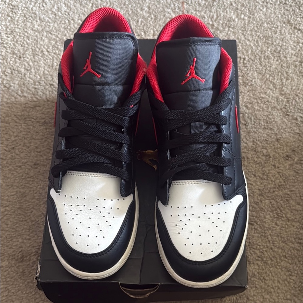 Jordan Black and Red High-Top Sneakers
